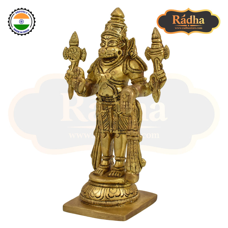 Handcrafted 15cm Brass Narasimha Standing Statue