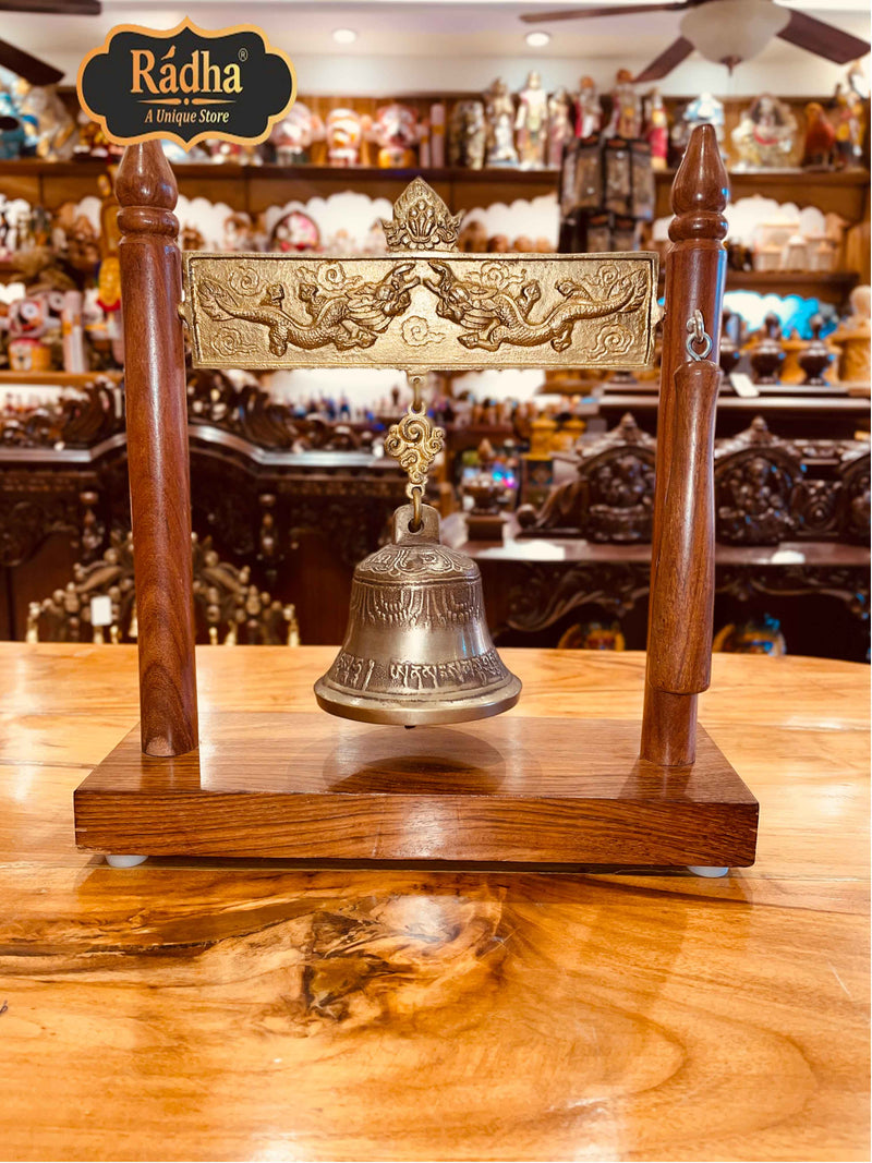 Radha Store Pooja Prayer Bell Ghanti Brass Puja  Home and Temple Mandir Metal Hand Held  (12 Inches)