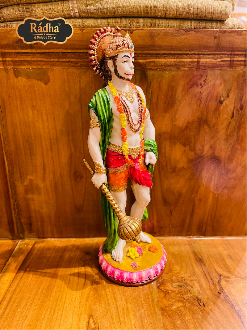 Radha Store Poly Resin Standing Hanuman Ji murti 10.5 INCHES