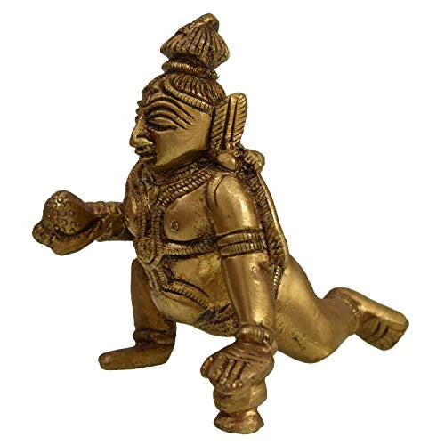 Brass Fine Carved Laddu Gopal 8cm
