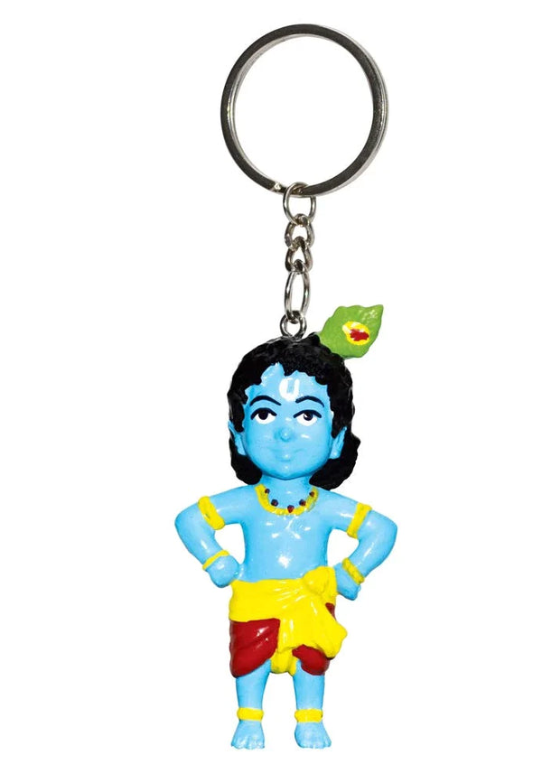 Blue Krishna Standing Key Ring