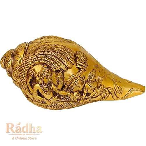 Vishnu Shank- Brass Statue, Height 7.5 Inches