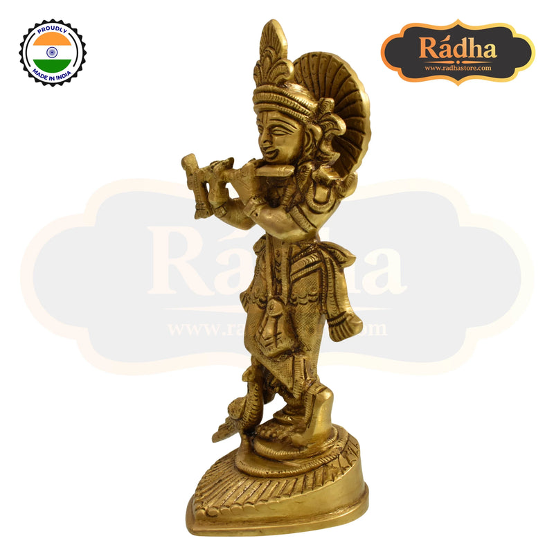 Brass Fine Carved Krishna Murlidhar Standing 16cm