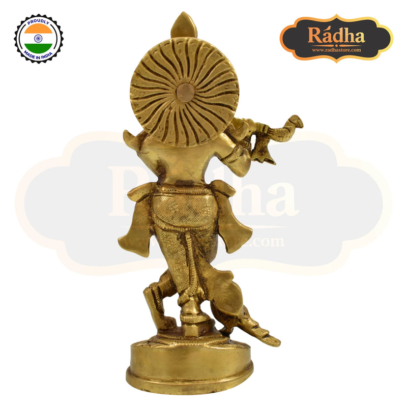 Brass Fine Carved Krishna Murlidhar Standing 16cm
