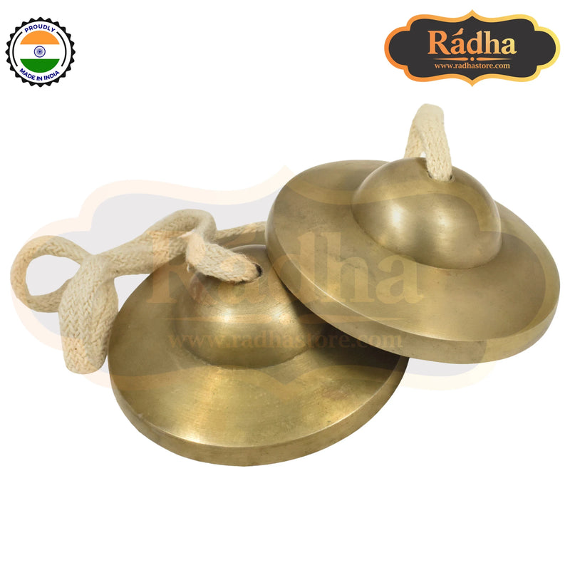 Brass Tingsha Bell for Meditation & Sound Healing (Tibetan Cymbals) (7.5 Cms Approx) (1 Pc)