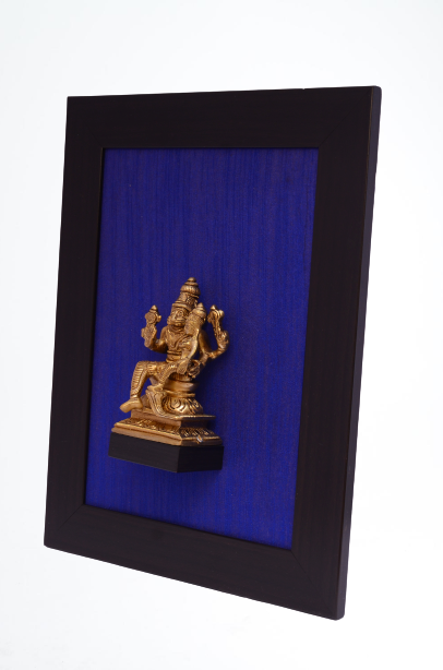 Fine Carved Narsimha Laxmi Idol on Frame