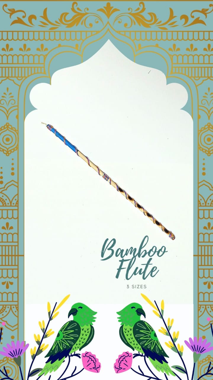Handmade Krishna Bamboo Flute .(18cm)