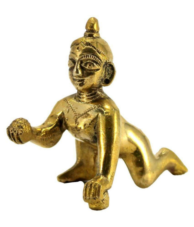 Brass Ashta Dhatu Laddu Gopal Idol of (Golden Colour 1 Number)