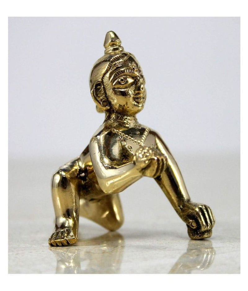 Brass Ashta Dhatu Laddu Gopal Idol of (Golden Colour 1 Number)