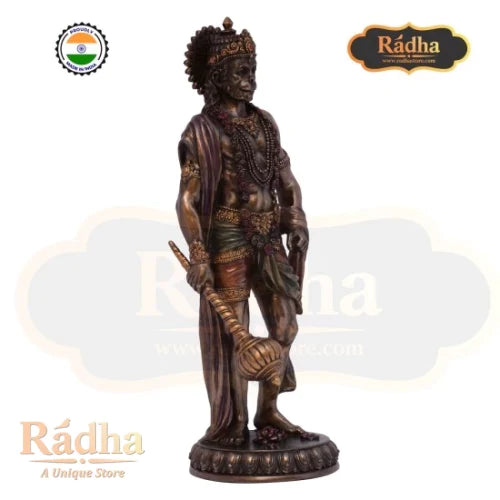 Bonded Bronze Hanuman with Gada Medium 27CM