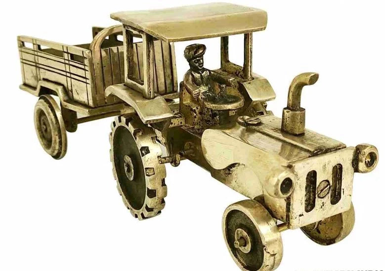Brass Tractor with Trouli