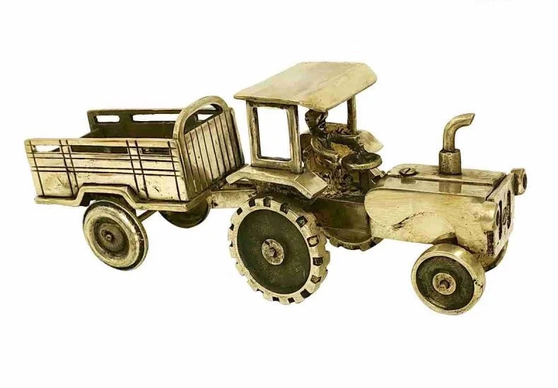 Brass Tractor with Trouli