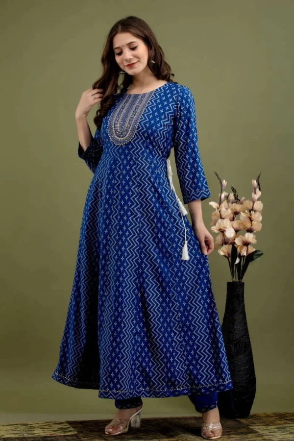 Womens Cotton A- Line Kurti - Image 3