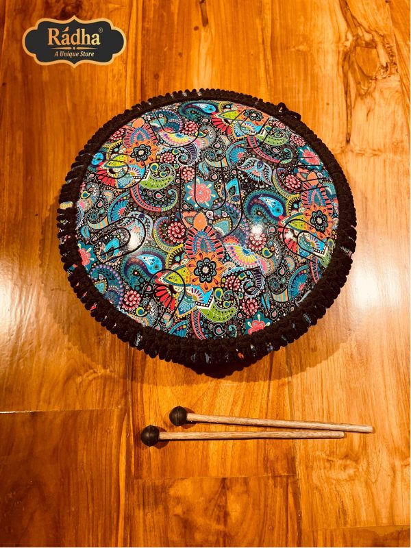 Radha Store Handpan Drum - 17 Inch Steel Drum for Meditation, Healing, and Relaxation | Professional Musical Instrument