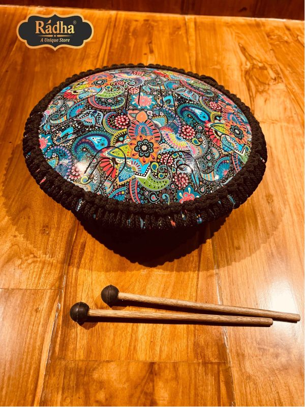 Radha Store Handpan Drum - 17 Inch Steel Drum for Meditation, Healing, and Relaxation | Professional Musical Instrument - Image 3