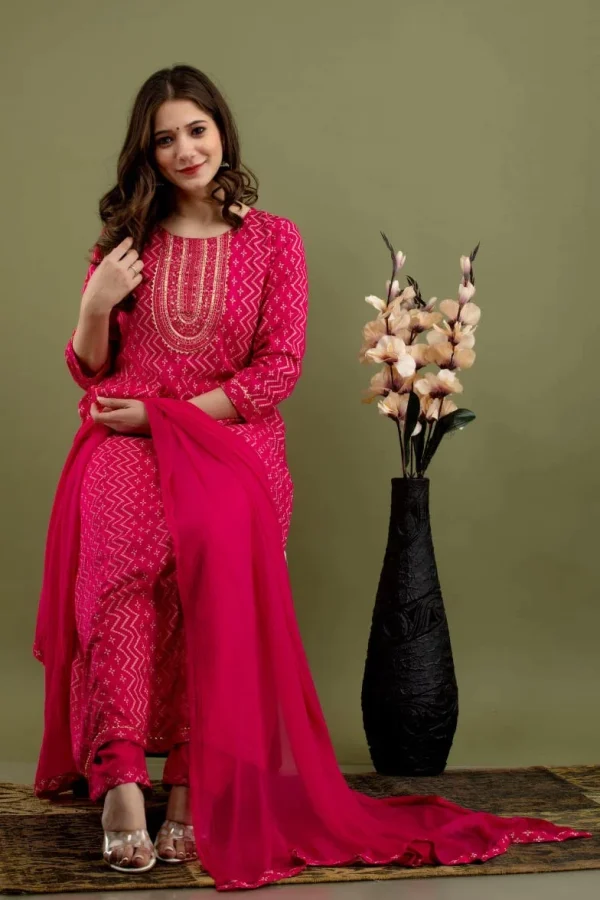 Womens Cotton A- Line Kurti - Image 2