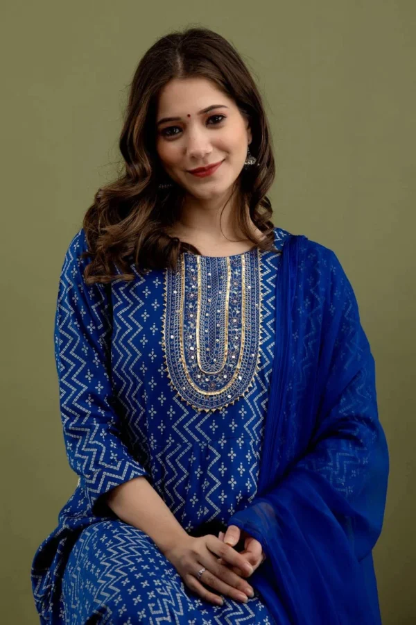 Womens Cotton A- Line Kurti - Image 2