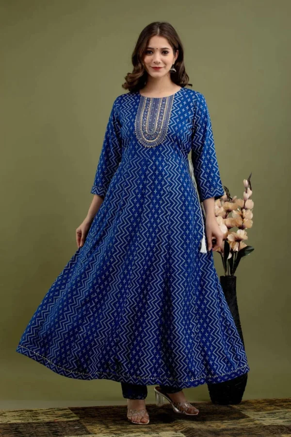 Womens Cotton A- Line Kurti - Image 6