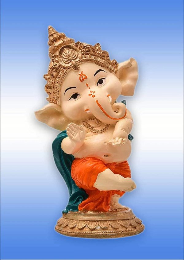 Handcrafted Resine Dancing Ganesha Idol Sculpture | Showpiece for Home Décor and Office