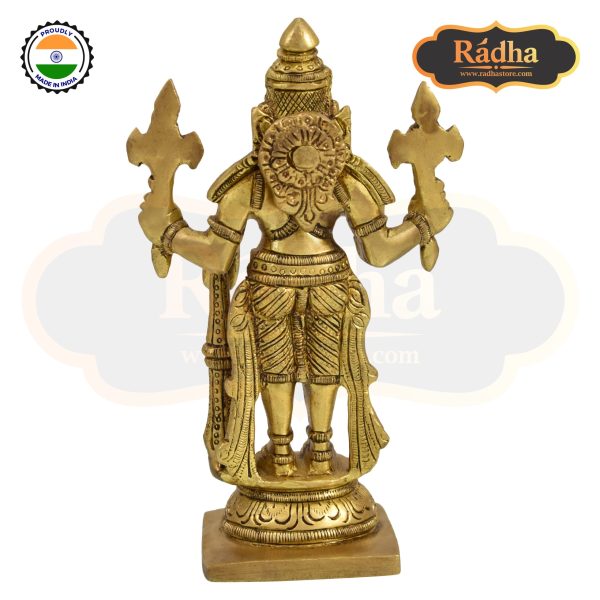 Handcrafted 15cm Brass Narasimha Standing Statue - Image 4