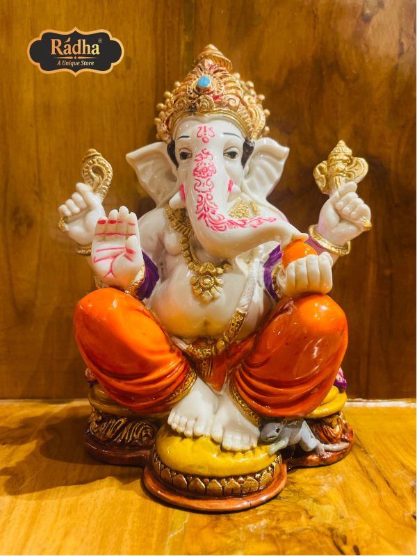 Radha Store Ganesh Ji Poly Resin Statue - 6.5 Inches