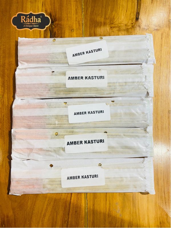 Natural Agarbatti Amber Kasturi Pure Indian Incense Sticks (Pack of 5)