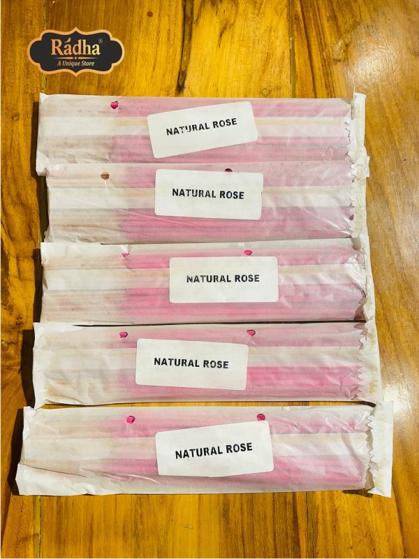 Natural Agarbatti Natural Rose Pure Indian Incense Sticks (Pack of 5)
