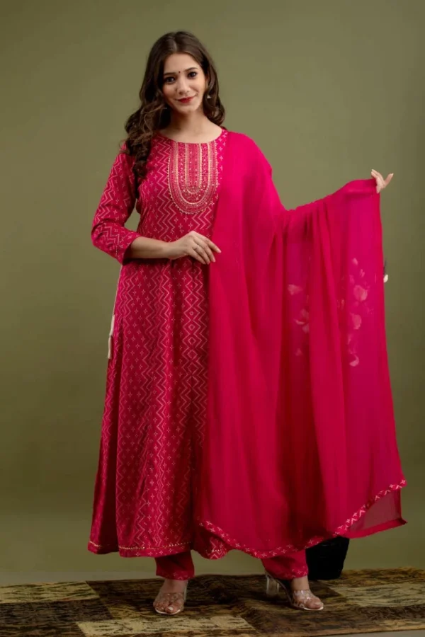 Womens Cotton A- Line Kurti - Image 4