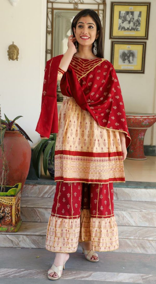 Kurti Gharara With Duppta Set. - Image 5